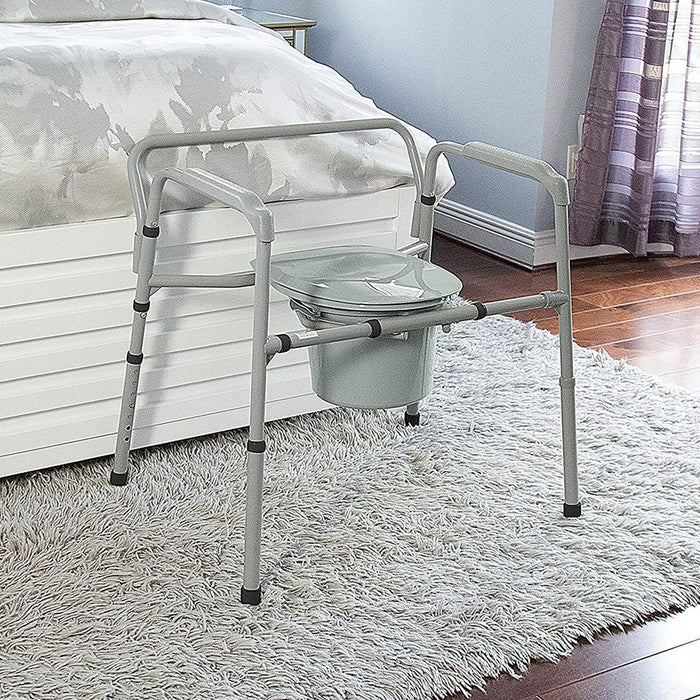 Drop Arm 3 In 1 Bedside Over Toilet Commode
