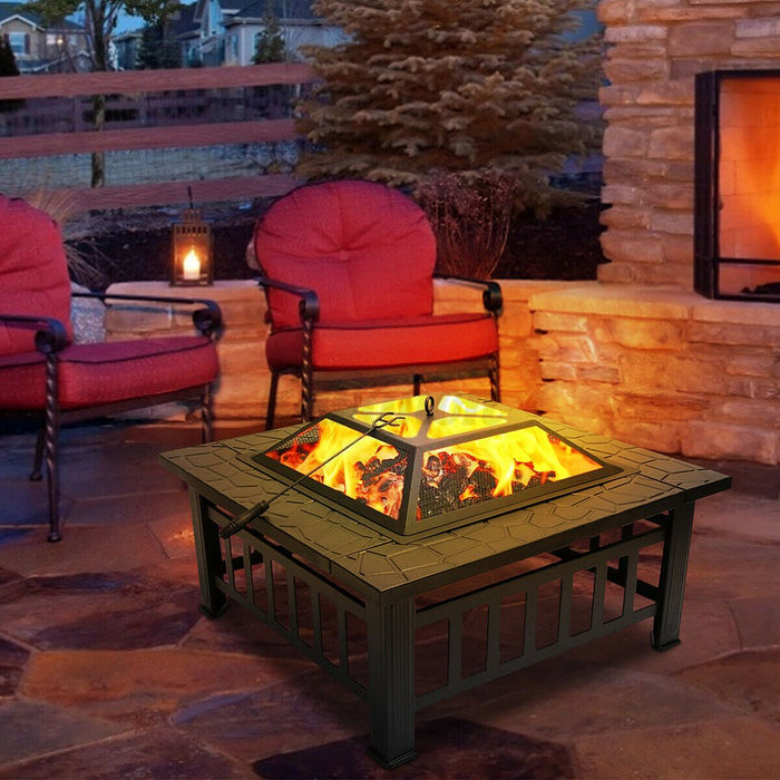 Premium Modern Fire Pit Outdoor Patio Garden Backyard Stove 32"