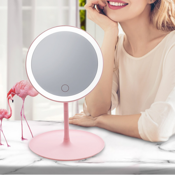 Compact Adjustable LED Light Up Makeup Face Mirror