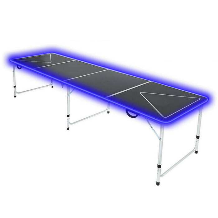 Large LED Light Up Foldable Beer Pong Table 8 ft