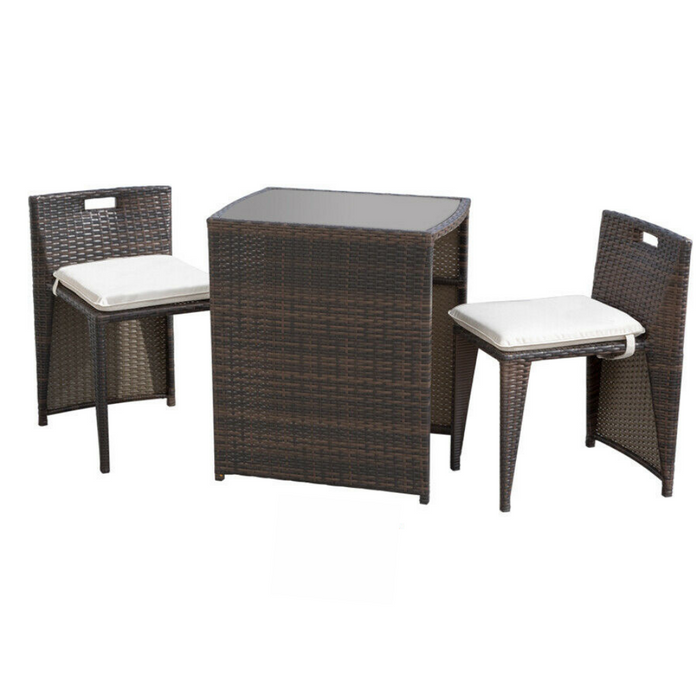 Deluxe Outdoor 3 Piece Table And Chairs Bistro Set