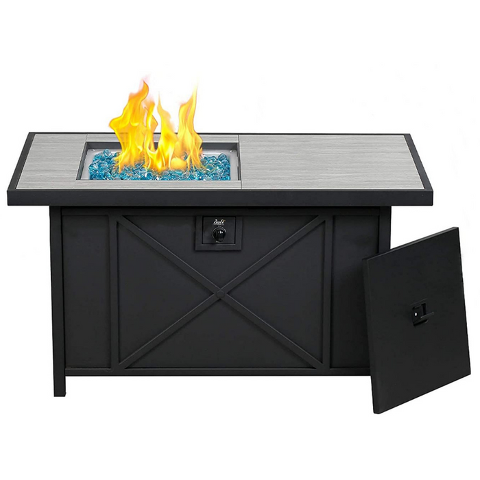 Large Outdoor Rectangle Propane Coffee Fire Pit Table