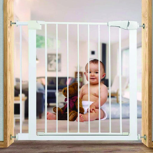 Wide Baby Walk Through Fence Gate With Door Pressure Mounted | Zincera