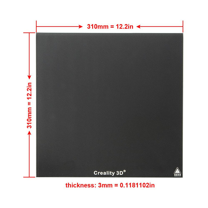 310*310mm Tempered Glass Build Plate for CR-10/CR-10S 3D Printer