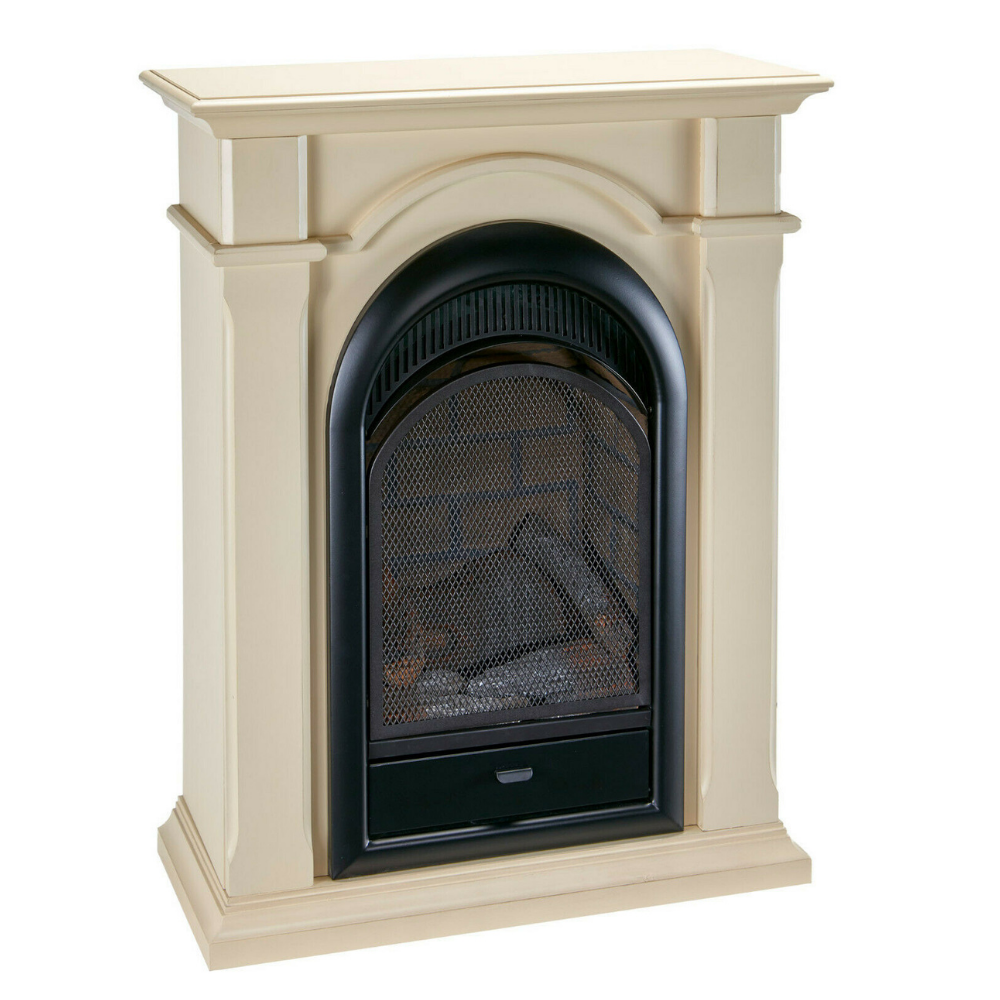 Modern Freestanding Ventless Gas Log Fireplace Mantel — PRINTERS 3D
