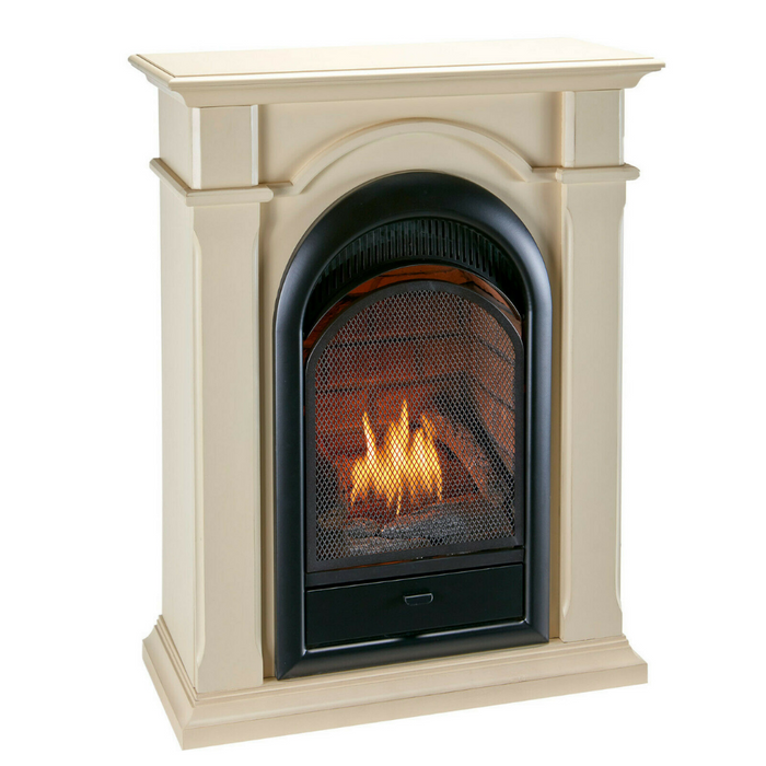 Modern Freestanding Ventless Gas Log Fireplace Mantel