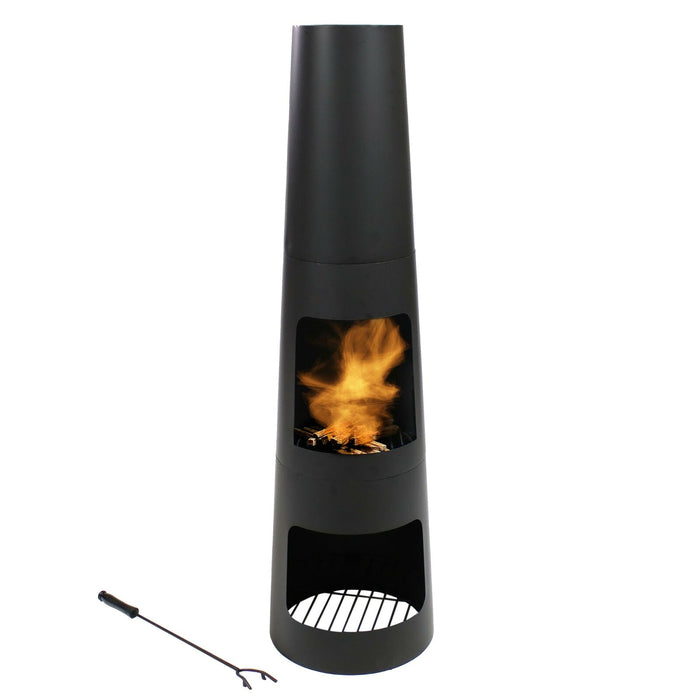 Modern Wood Burning Compact Outdoor Steel Chiminea Fire Pit