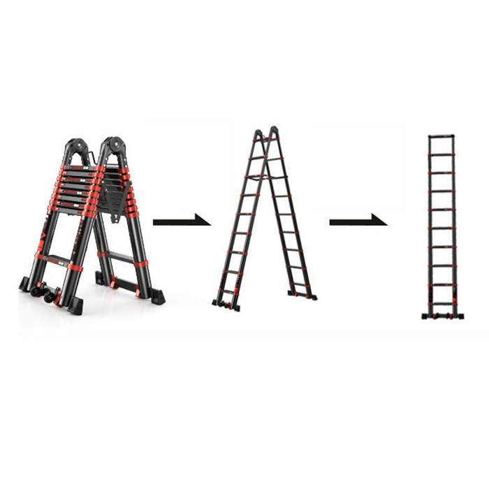 Heavy Duty Extendable Retracting Telescoping Aluminium Ladder