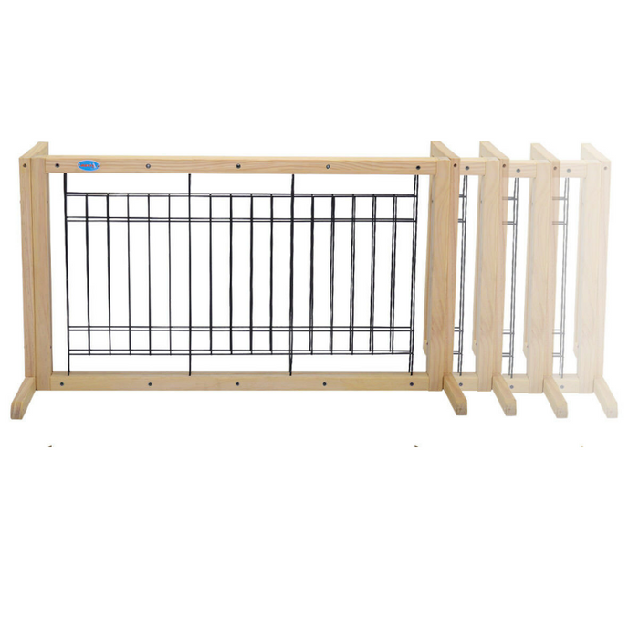 Solid Wood Indoor Freestanding Adjustable Pet Gate 21"