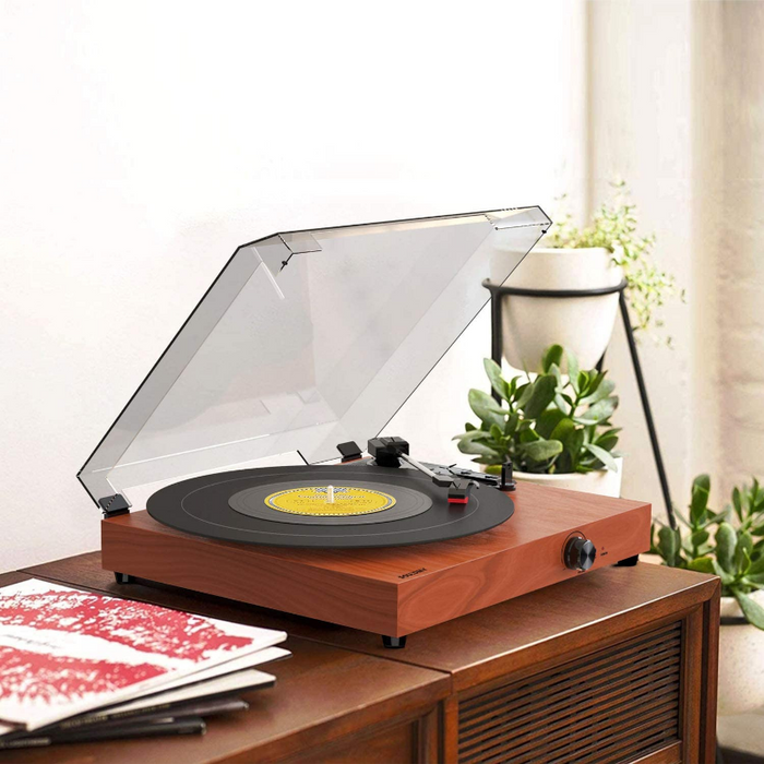 Portable Wooden Retro Bluetooth Vinyl Record Player
