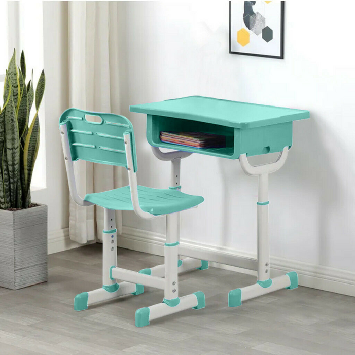 Kids Wooden Homework Study Desk And Chair Set