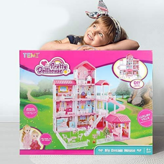 Kids Large Modern DIY Play Mansion Doll House