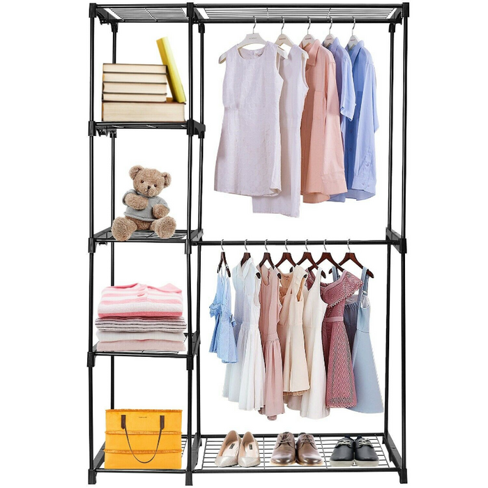Large Freestanding Metal Clothing Closet Organizer Shelf 68in