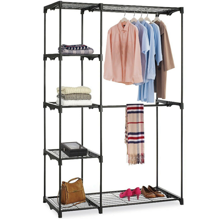 Large Freestanding Metal Clothing Closet Organizer Shelf 68in
