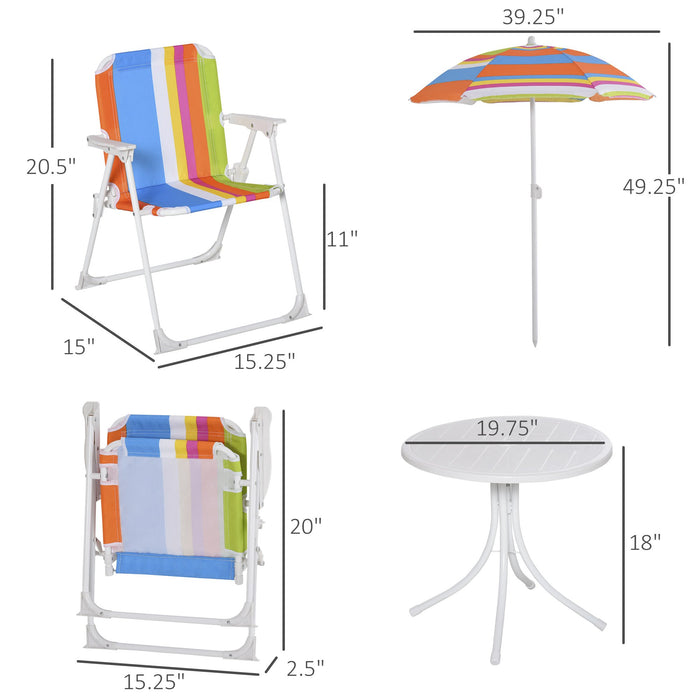 Kids Outdoor Picnic Bench Table Set With Umbrella