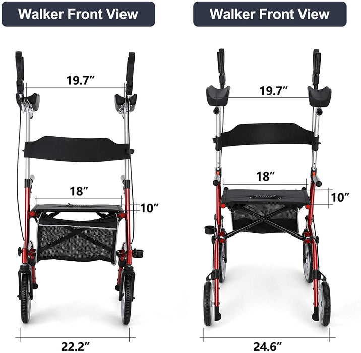 Standing Upright Senior Straight Walker / Rollator