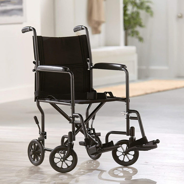 Heavy Duty Collapsing Lightweight Portable Folding Travel Wheelchair