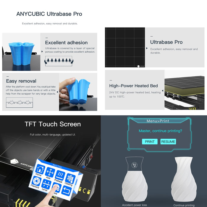 ANYCUBIC Chiron 3D Printer DIY TFT Auto-Leveling Extruder Dual Z Axis (FDM)
