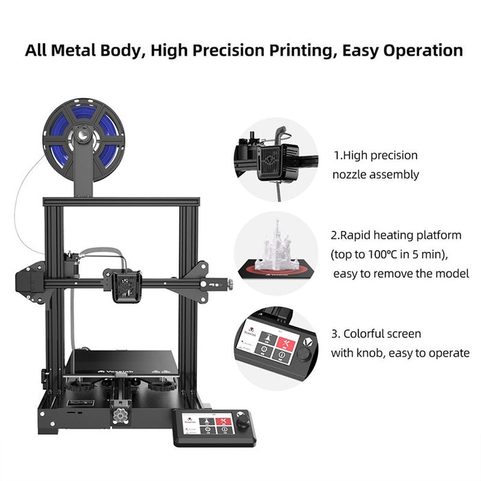 Voxelab Aquila DIY Kit 3D Printer Print Size 220*220*250 mm with Resume Printing 3d For Beginners and Experts