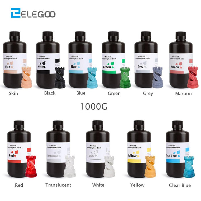 ELEGOO 3D Printer Resin LCD UV-Curing Resin 405nm Standard Photopolymer 1000ml