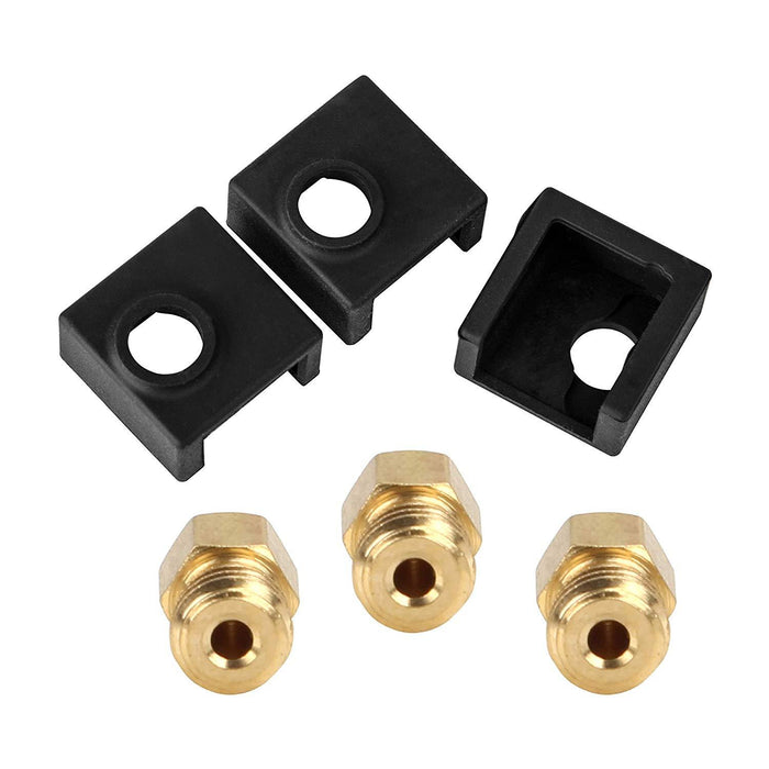 3 Pieces Mk8 Hotend Socks and Nozzles For Ender CR Series 3D Printer