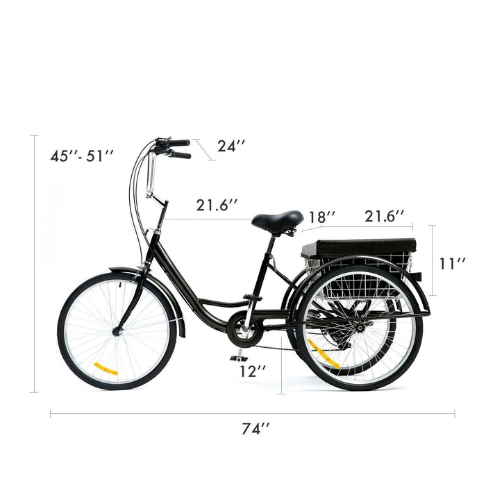 Portable Premium Adult Three Wheel Tricycle Bike