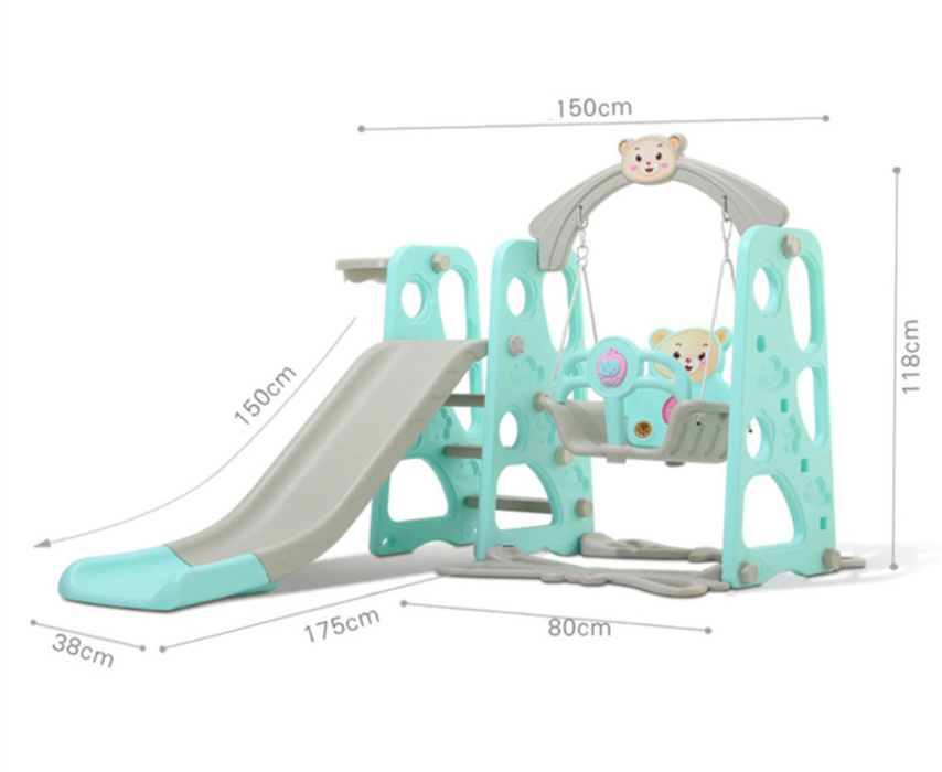 3 in 1 Kids Swing Set Playhouse With Slide