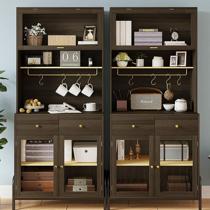 Large Freestanding Wooden Kitchen Pantry Storage Cabinet Closet