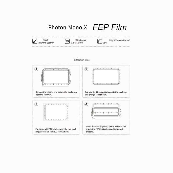 ANYCUBIC FEP Film for Photon Mono/Mono X 3D Printer 2 Pcs