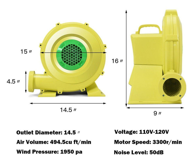 Premium Air Blower Mover Pump Fan for Inflatable Bounce House 735W, 1.0 HP