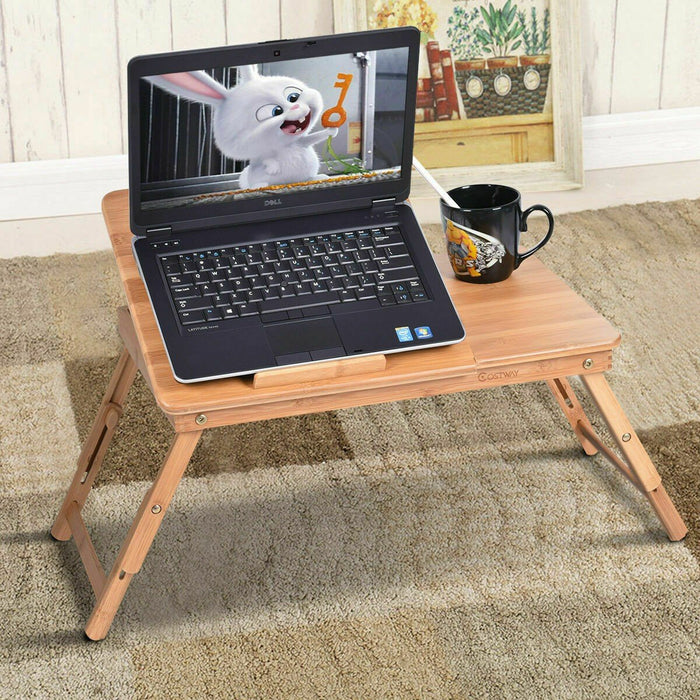 Premium Bed Table Desk Portable Over the Bed Couch Laptop Table Bamboo