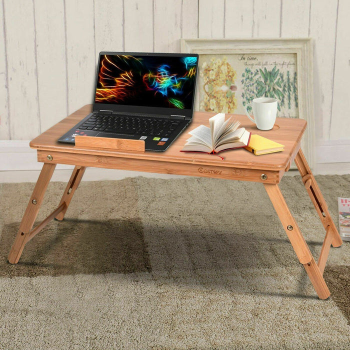 Premium Bed Table Desk Portable Over the Bed Couch Laptop Table Bamboo