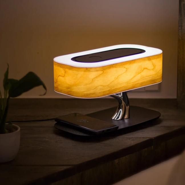 Premium Bedside Lamp Night Stand Table Bed Lamp with Bluetooth Speaker and Wireless Charger