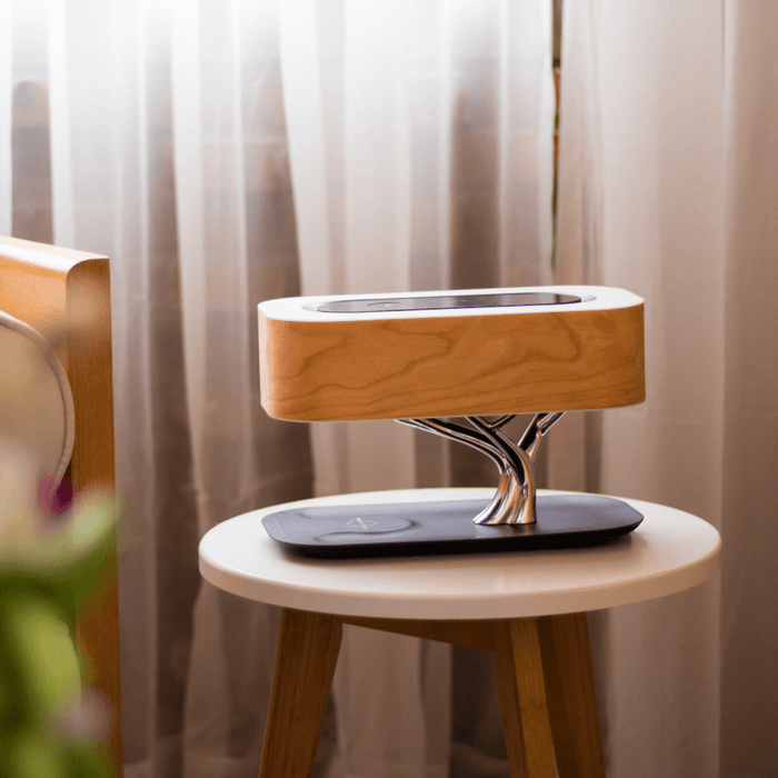 Premium Bedside Lamp Night Stand Table Bed Lamp with Bluetooth Speaker and Wireless Charger