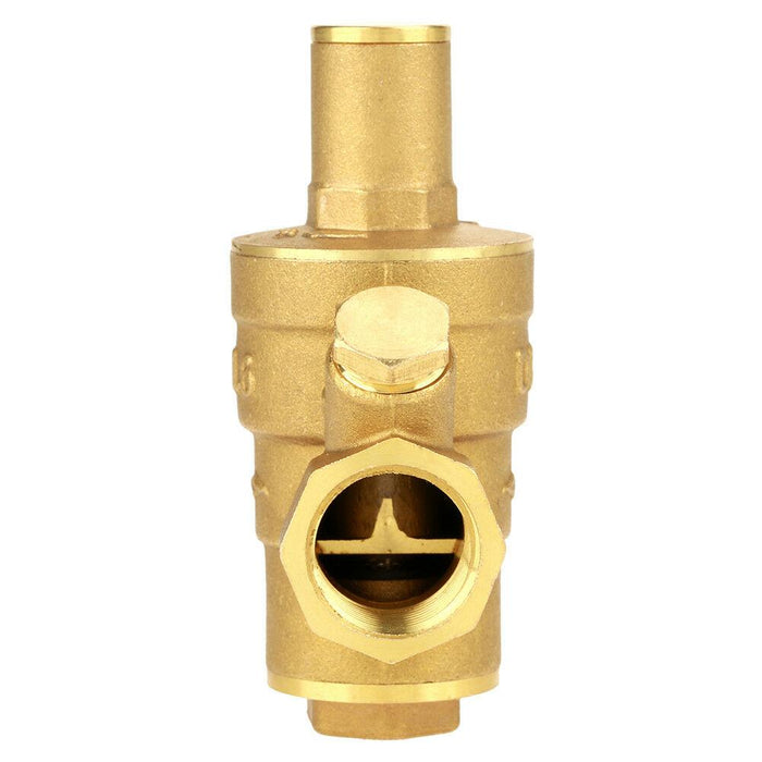 Brass Water Pressure Regulator Valve PN1.6 Dual Scale Gauge Set NPT 1/2