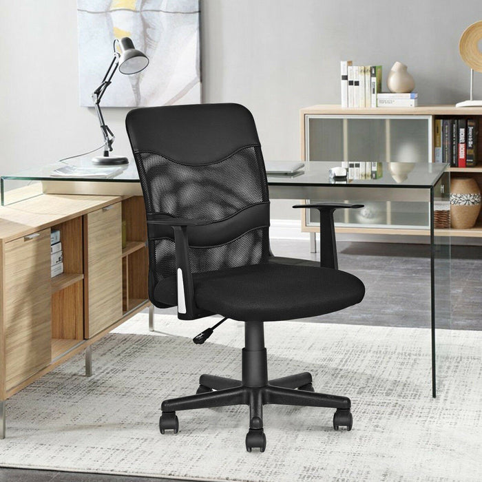 Curved Modern Ergonomic Mesh Mid-Back Office Chair