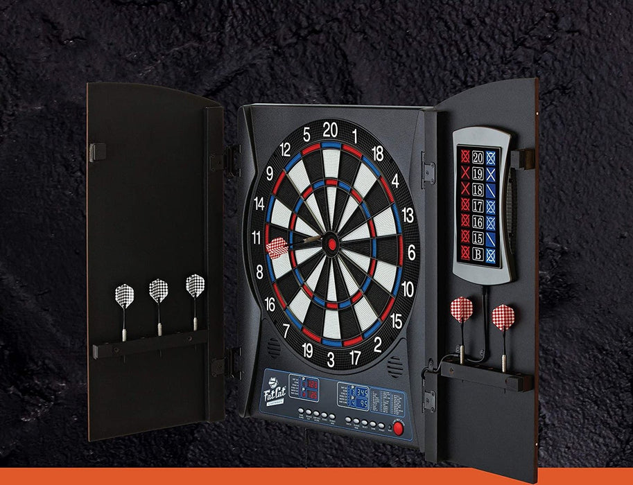 Electronic Dartboard Set Built in Cabinet Doors with Integrated Scoreboard