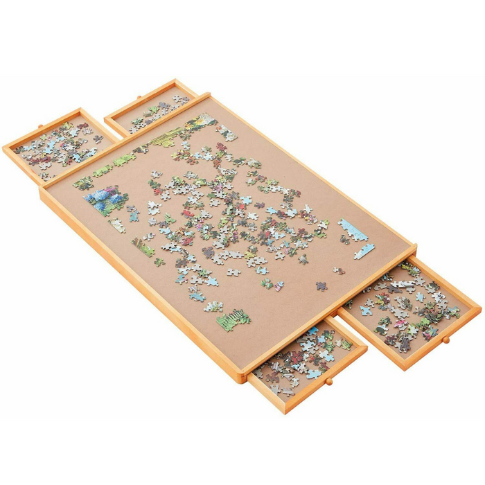 Deluxe Jigsaw Puzzles Jumbl Puzzle Board Wooden Table Tray Game 1000pc