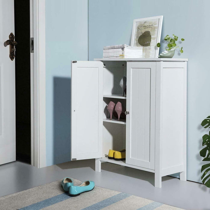 Double Door Adjustable Bathroom Floor Storage Cabinet