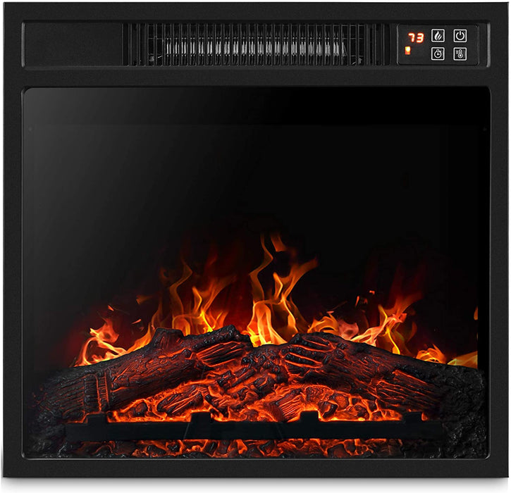 Remote Electric Fireplace Insert Embedded Wall Space Heater 1600W