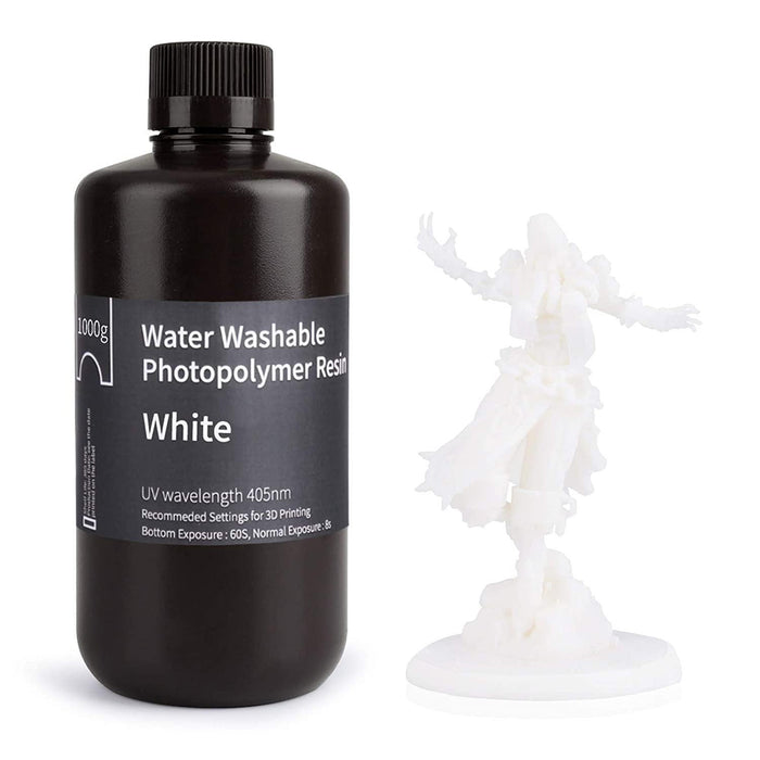 ELEGOO Water Washable Rapid Resin LCD UV-Curing Resin for 3D Printers 3D Printer Accessories elegoo-shop White 1000g US 