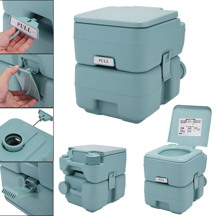Green Portable Toilet 5 Gallon 20L Outdoor Indoor Travel Camping Potty