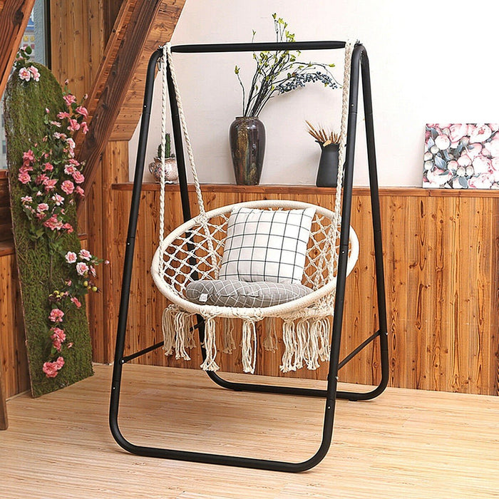 Premium Hanging Hammock Chair Swing Hanging Indoor Outdoor Chair With Stand