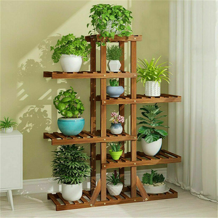 Indoor Multi Tier Plant Stand Holder Wood Flower Rack Bonsai Shelf