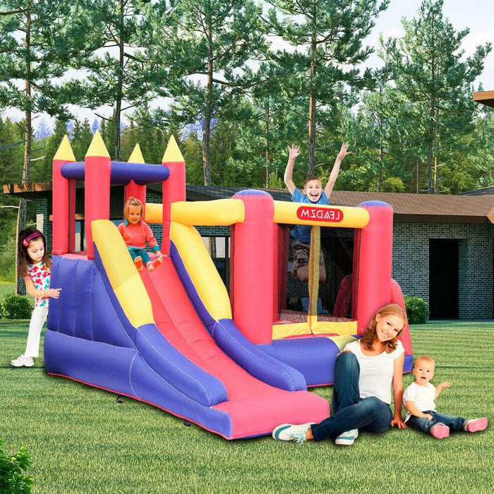 Kids Castle Slide Inflatable Bounce House Safety Jumper with Blower