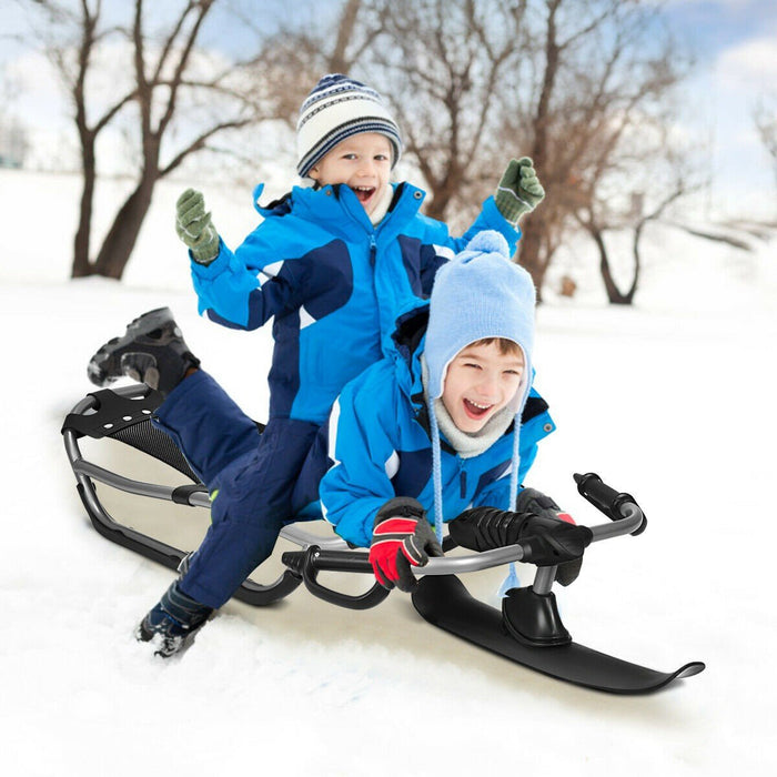 Kids & Toddler Snow Racer Sled w/ Textured Grip Handles & Mesh Seat