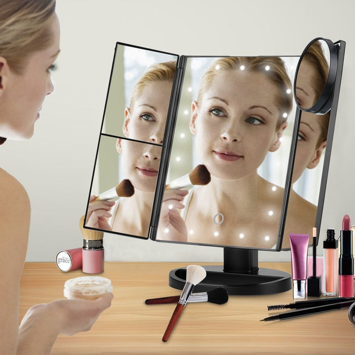 Large Lighted Makeup Mirror Adjustable LED Face Vanity Mirror