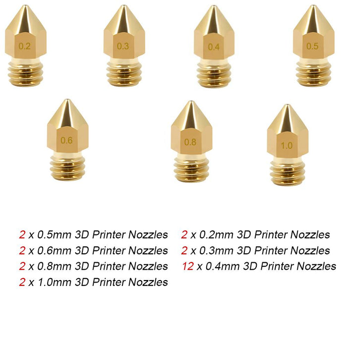 24Pcs Brass Mk8 Nozzle Print Head For CR 10, Ender Series