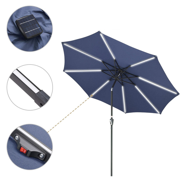 Outdoor 10ft Patio Umbrella Sunshade with LED Lights