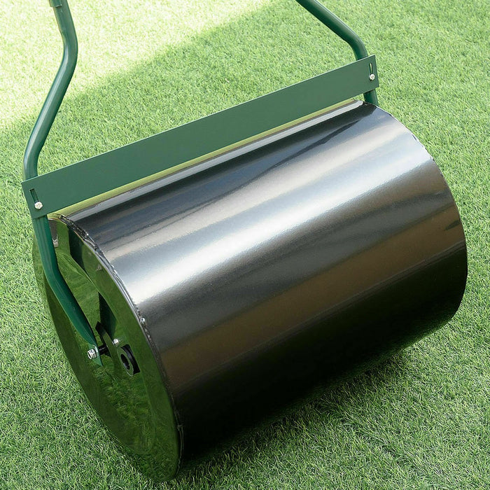 Outdoor Black Grass Lawn Roller Sand Filled Push Tow